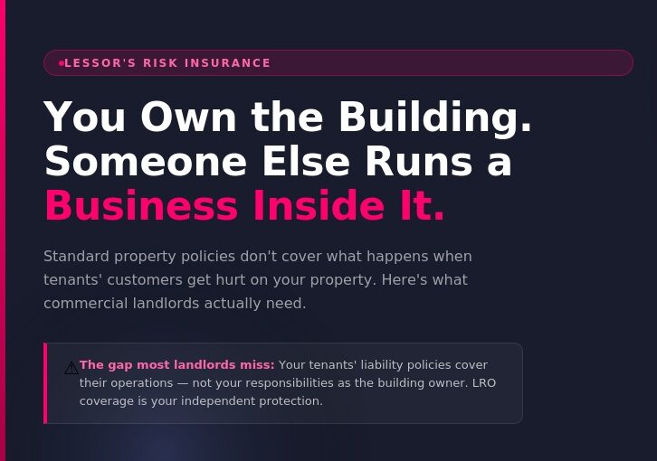 Lessors Risk Flyer Lessor's Risk Insurance: What Every Commercial Landlord Needs to Know